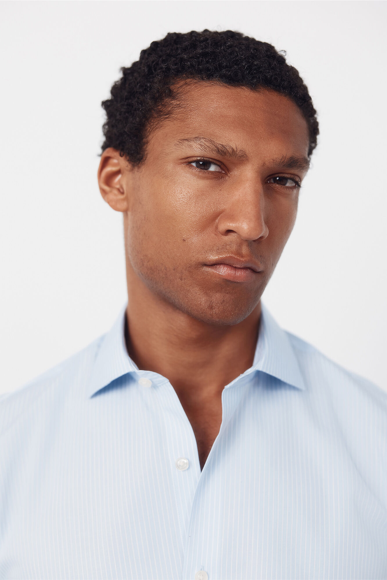 Cortefiel Easy-iron striped dress shirt Blue