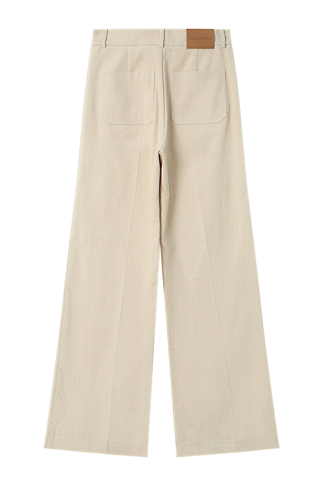 Grace & Mila Cal&ccedil;a de veludo cotel&ecirc; com bolsos frontais Branco