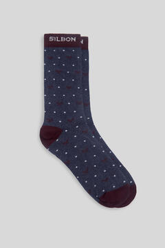 Cortefiel Silbon blue polka-dot socks Blue