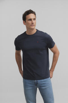 Cortefiel Silbon mini logo T-shirt Navy
