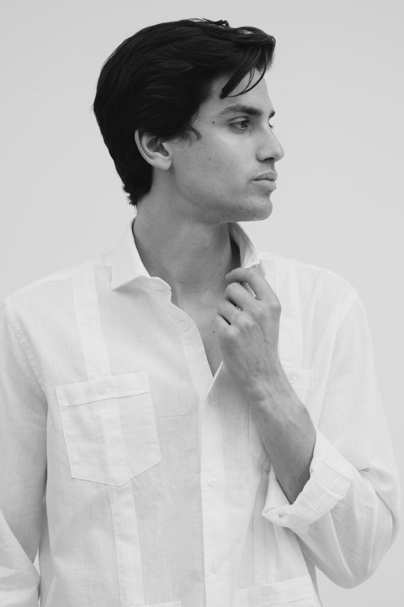 Silbon Silbon soft casual guayabera shirt White