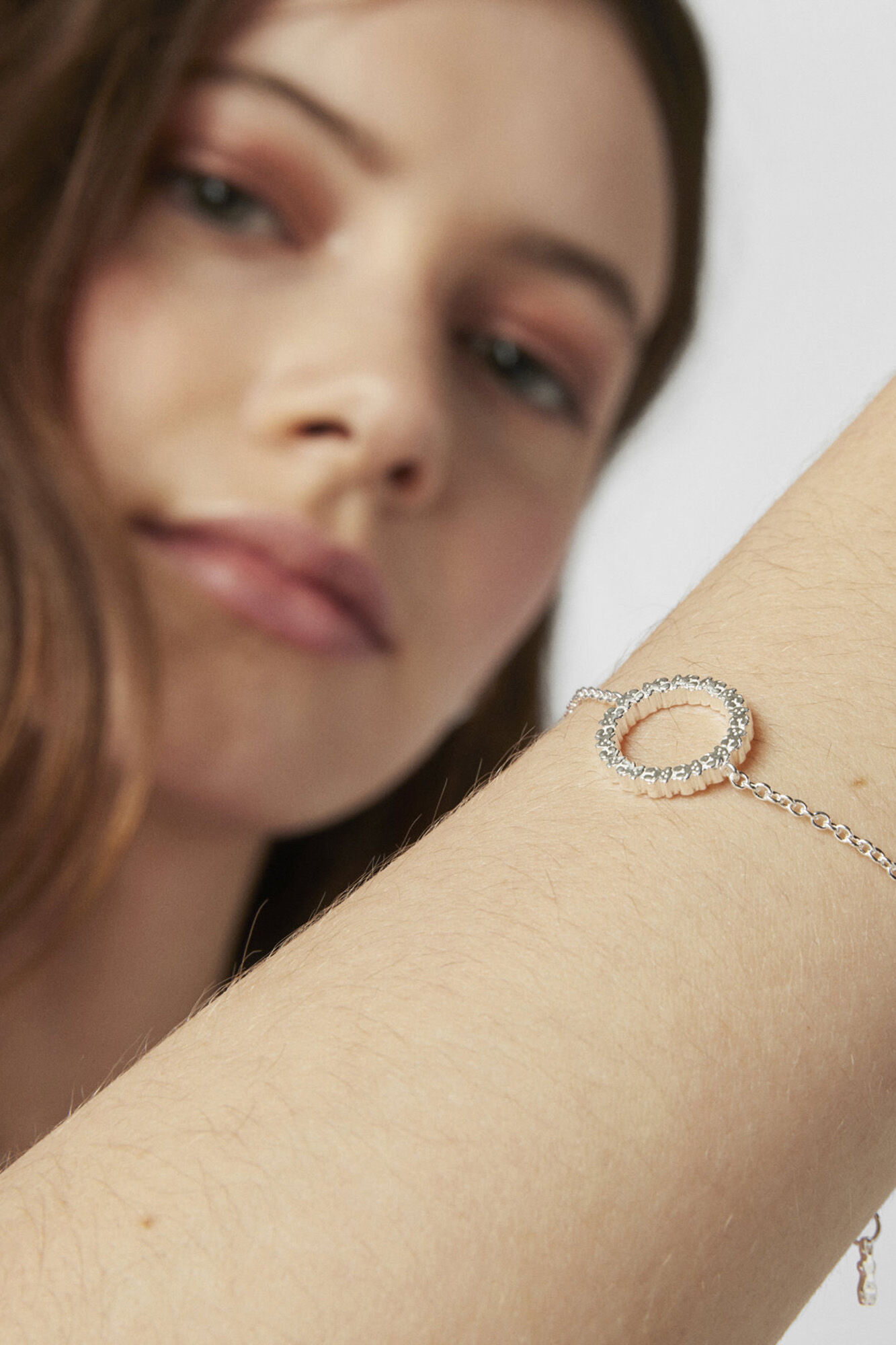 Tous Pulsera disco de plata Straight Gris