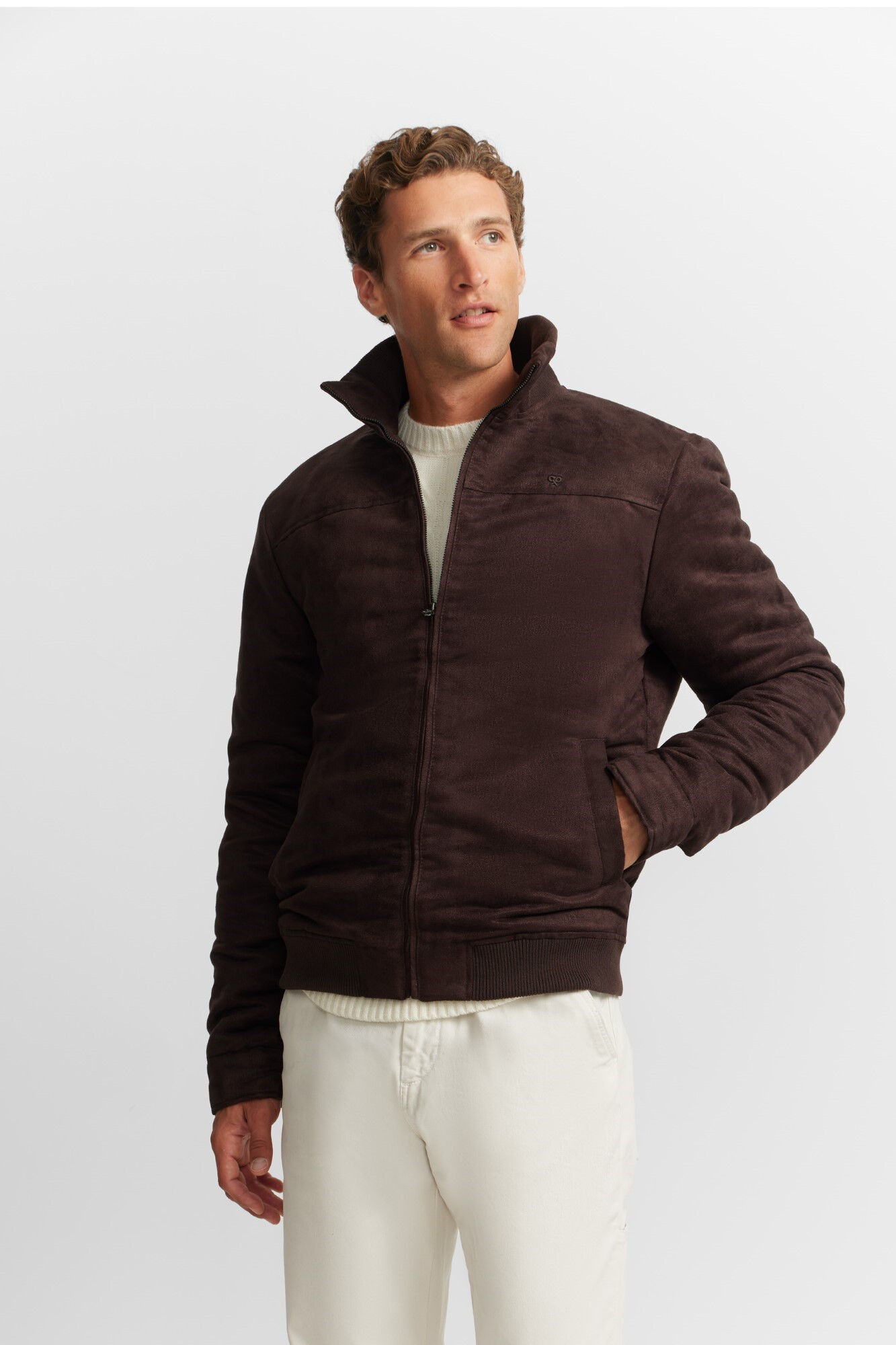 Silbon Suede jacket Brown