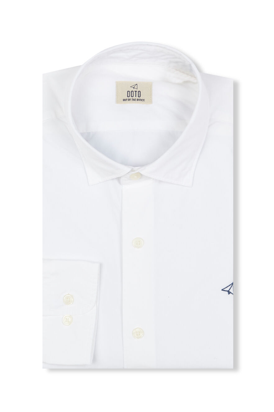 OOTO Camisa de popelina lisa Branco