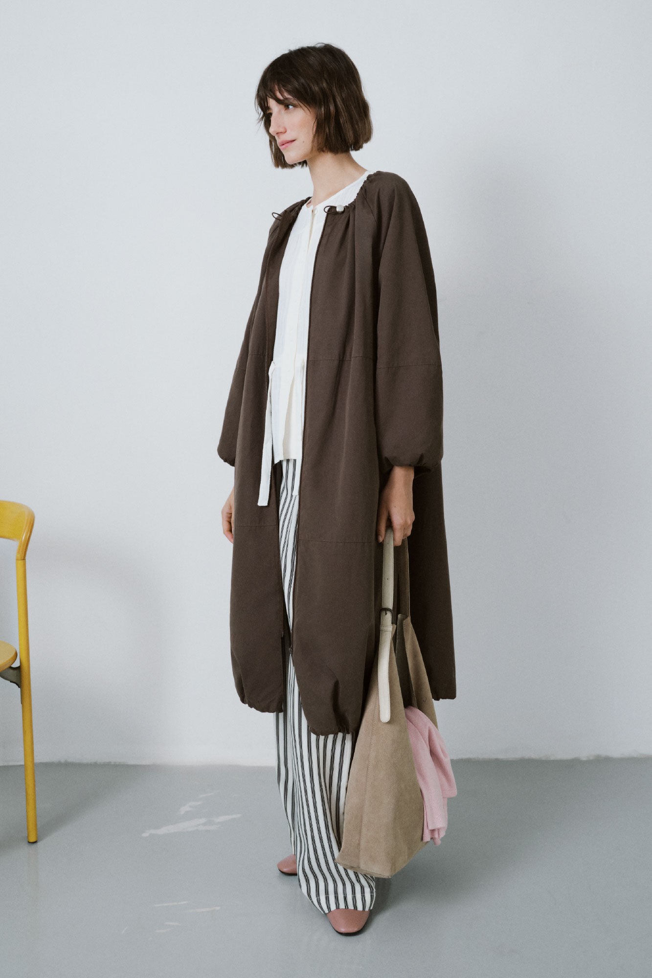 Cortefiel Long trench coat volume
