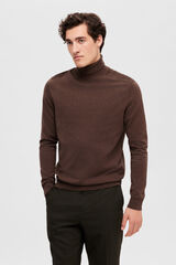 Selected Jersey cuello vuelto 100% algod&oacute;n Marr&oacute;n