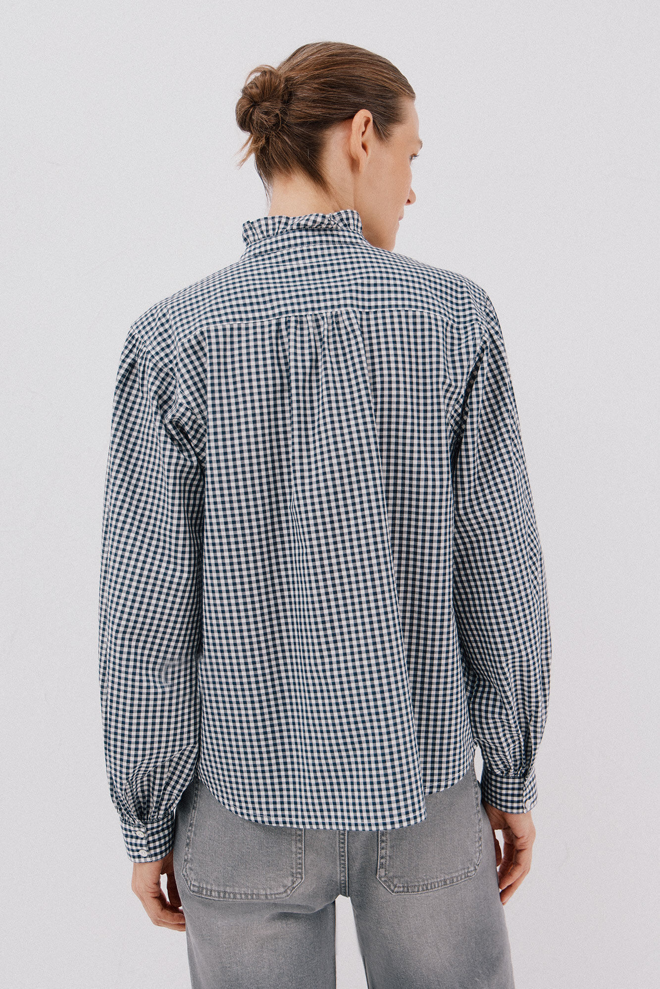 Cortefiel striped blouse with ruffled neck Multicolour