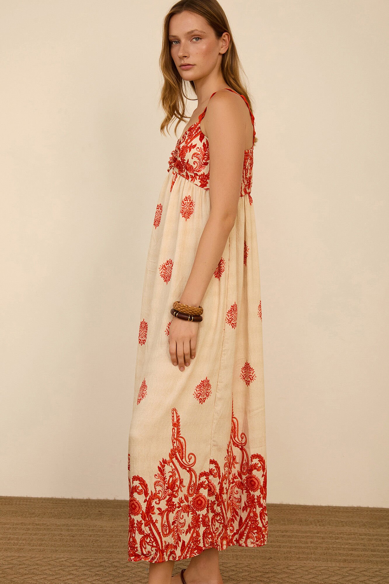 Meisie Printed long dress