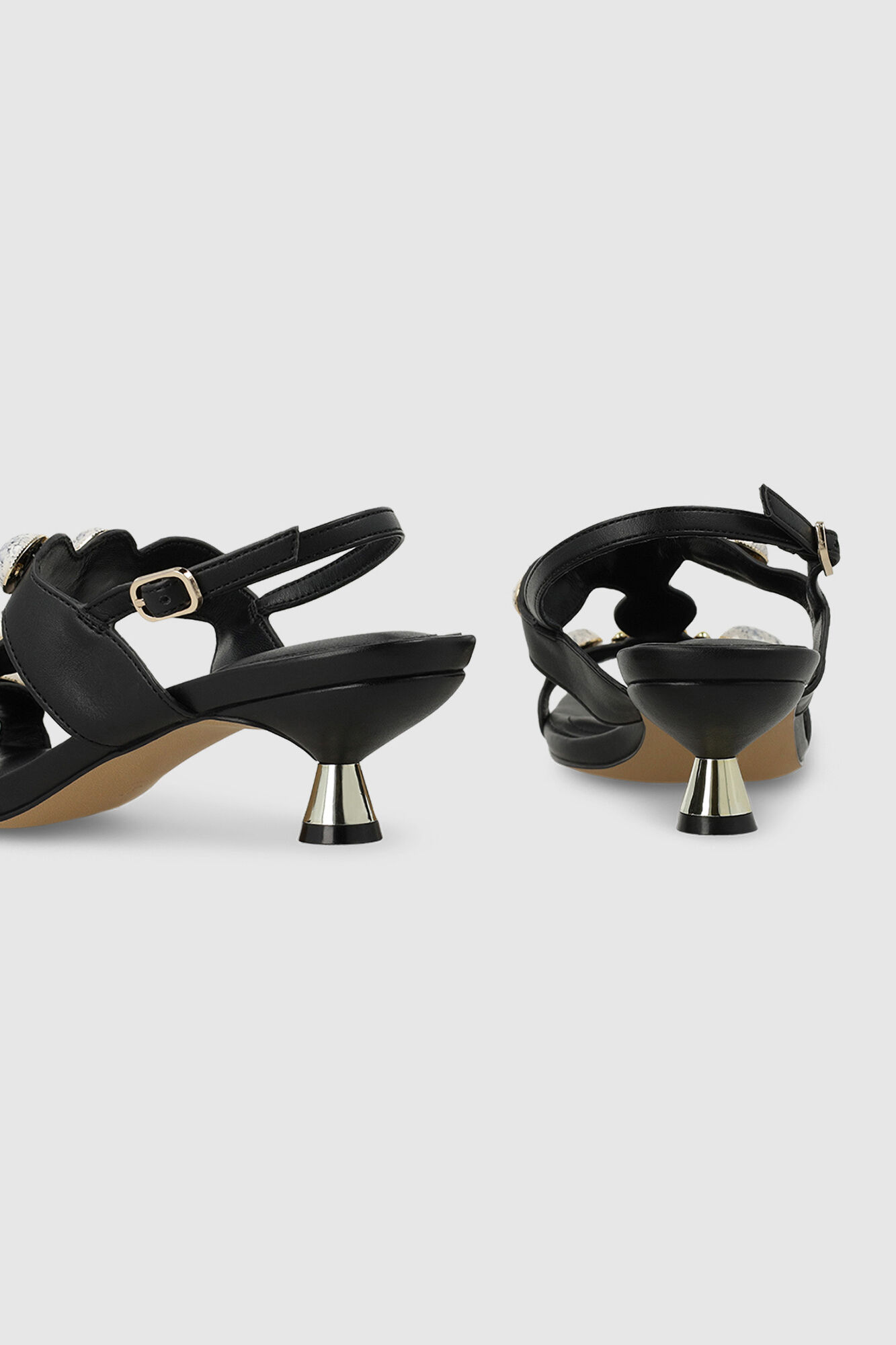 Lodi Sandalias efecto piel Negro