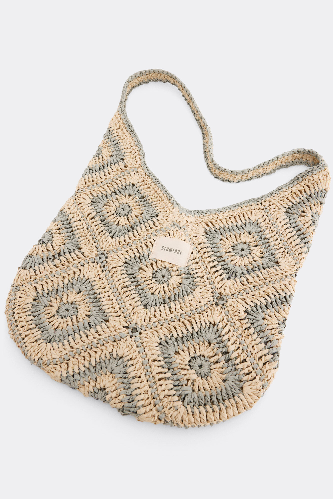 Slowlove Bolso hobo crochet Estampado azul