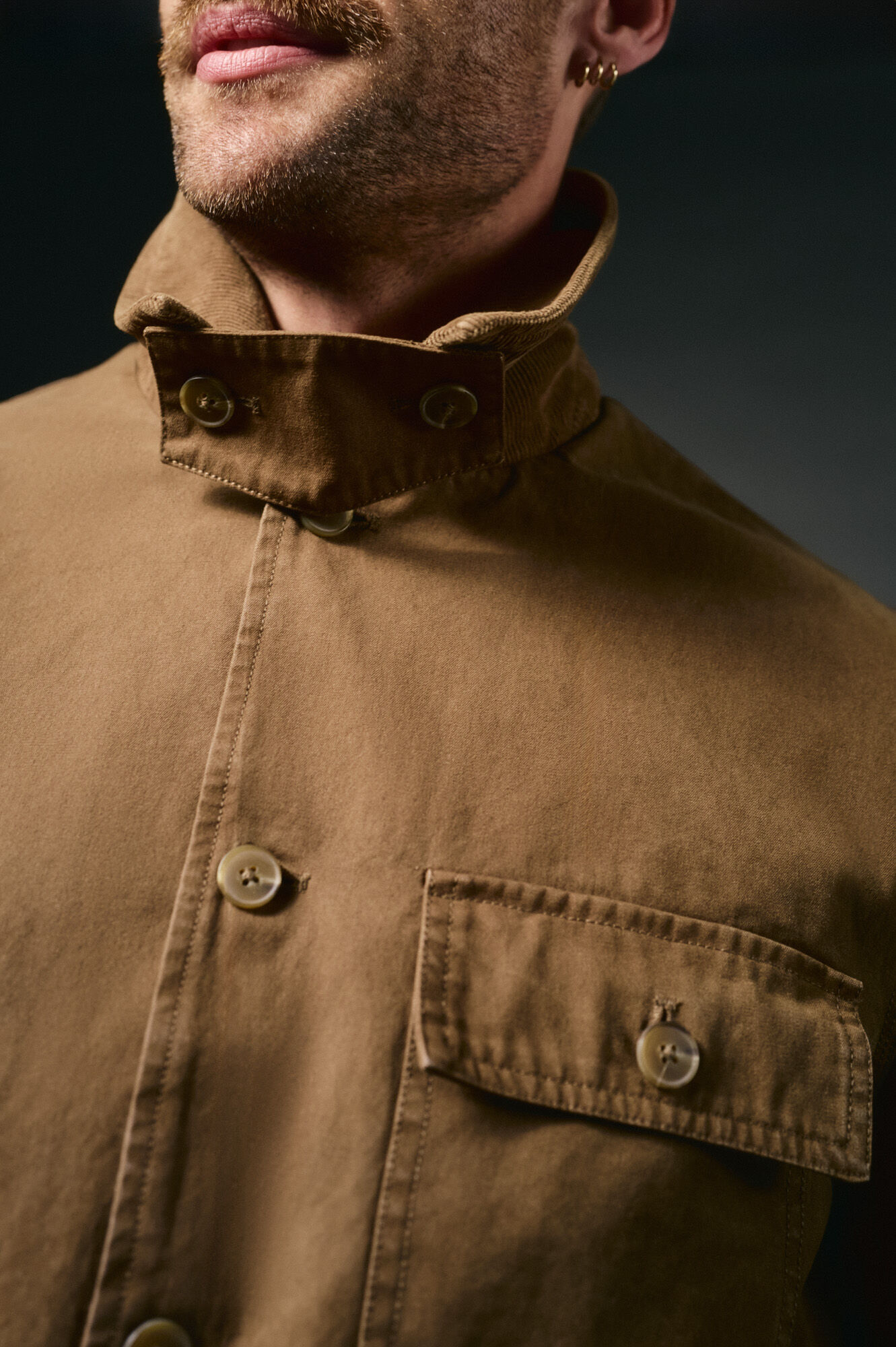 OOTO Worker jacket with corduroy neck Nude