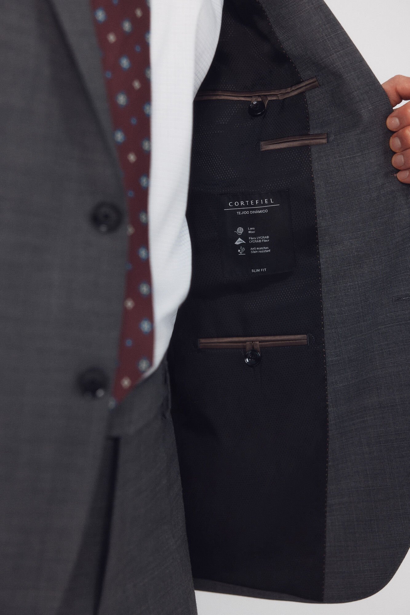 Cortefiel Grey structured dynamic blazer Dark grey