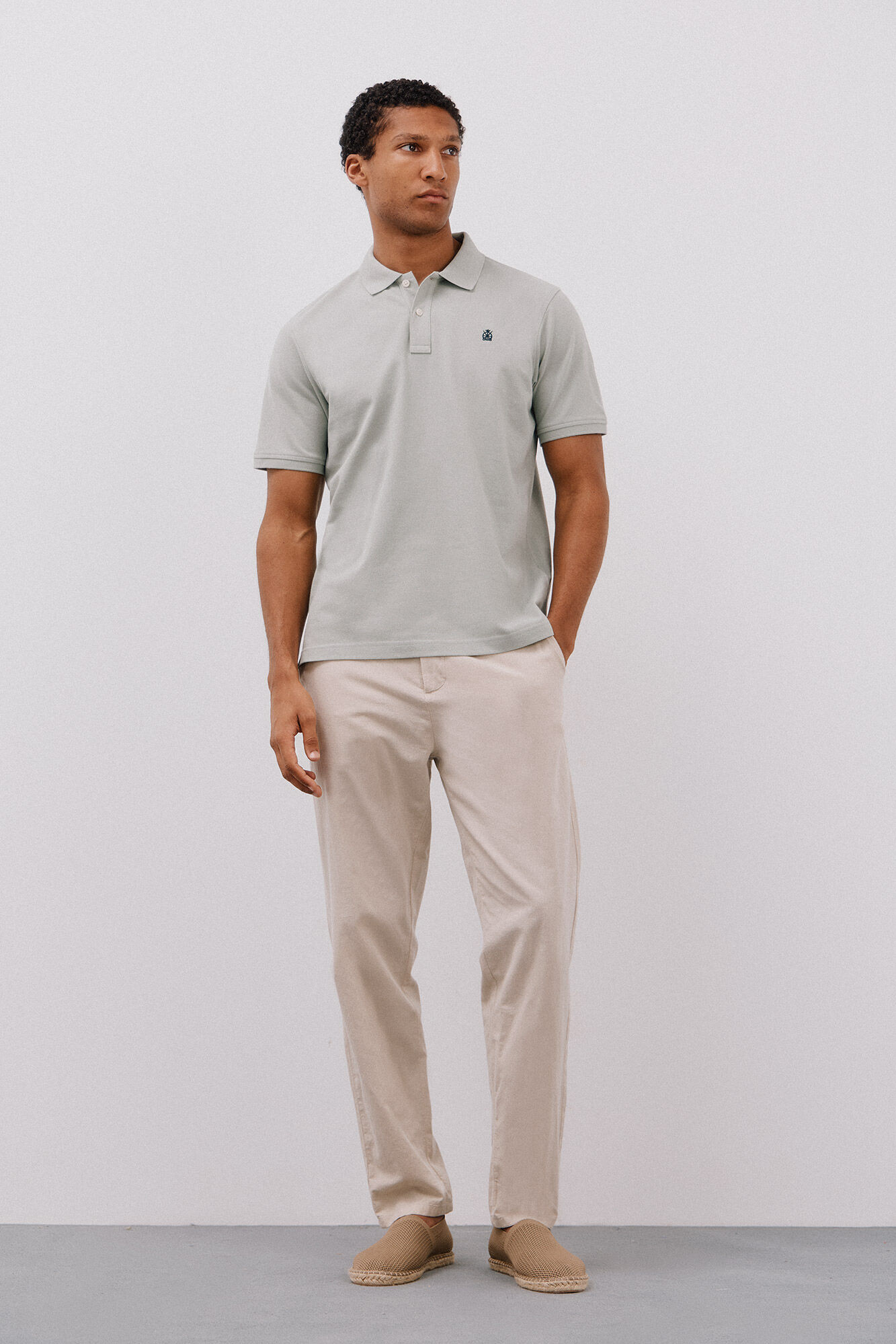 Cortefiel Polo b&aacute;sico piqu&eacute; Verde