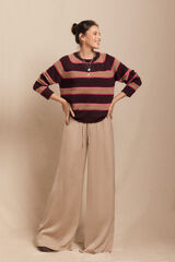 Slowlove Calças fluídas acetinadas Tostado