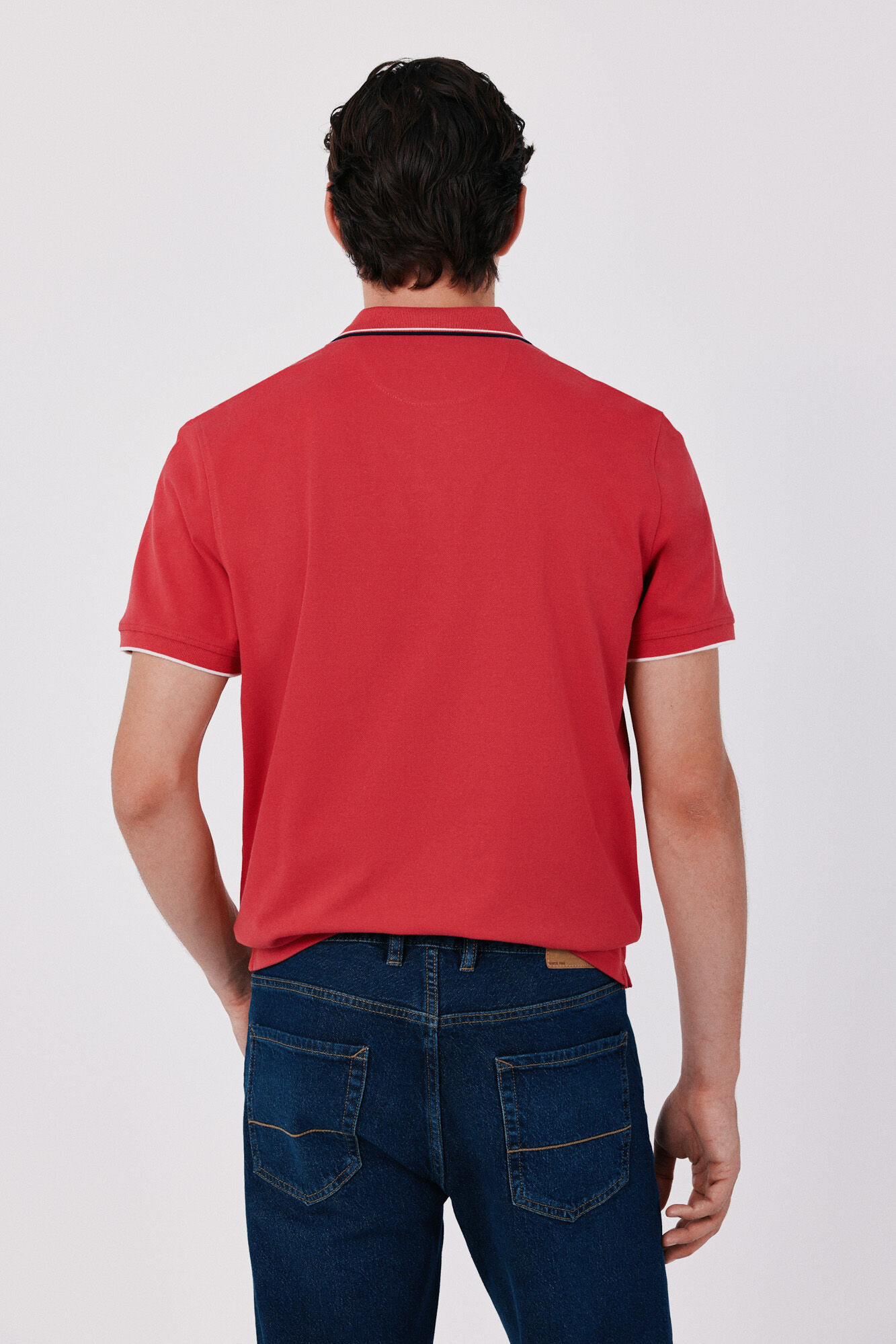 Cortefiel Piqu&eacute; polo shirt Red