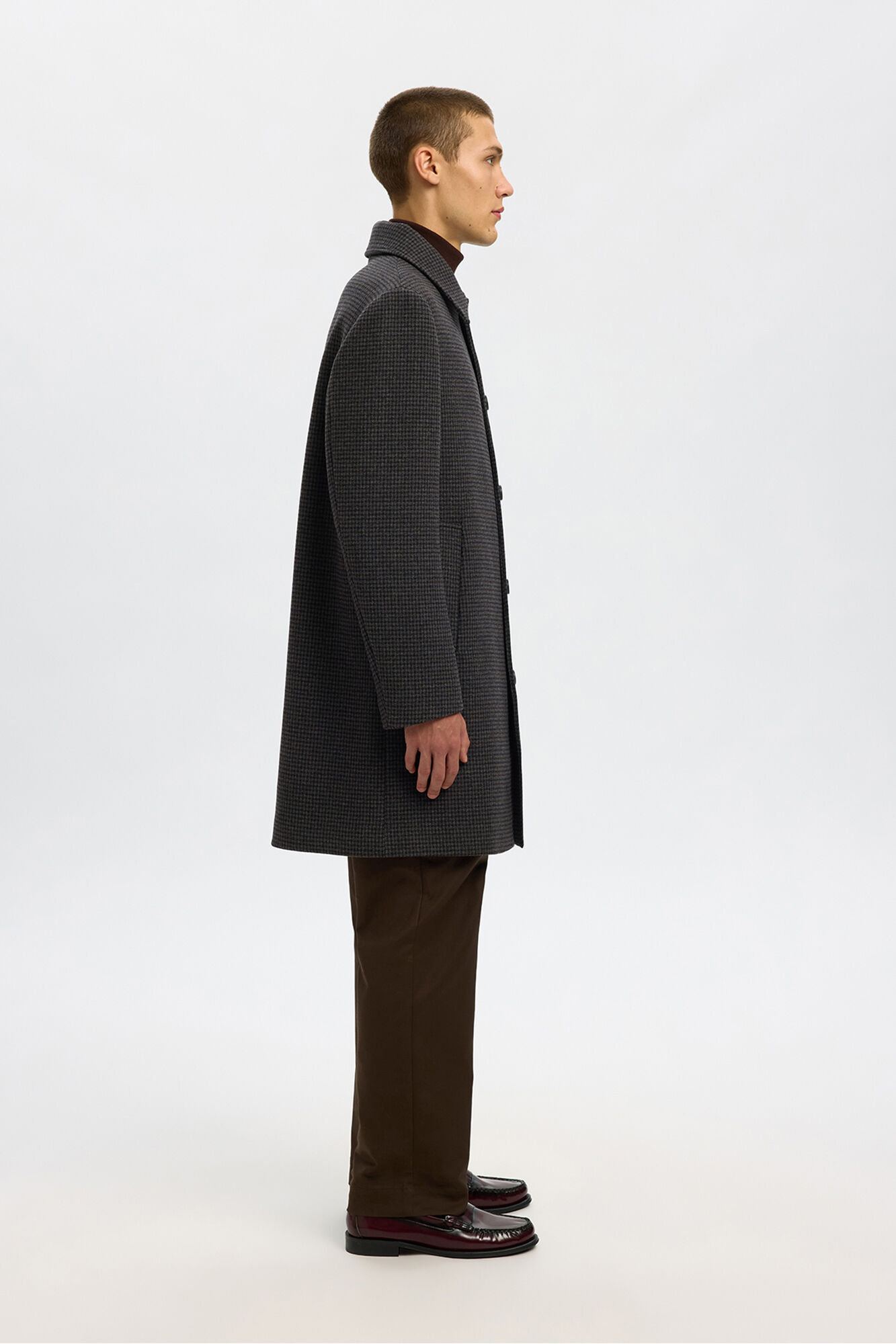 Selected Sobretudo longo de l&atilde; Cinzento