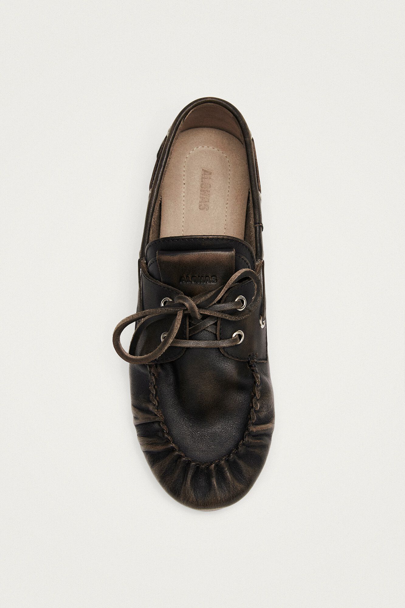 Alohas Mocassins em couro efeito vintage Rowan