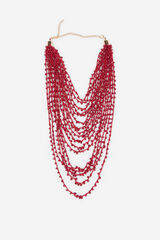 Cortefiel Collar largo abalorios Granate