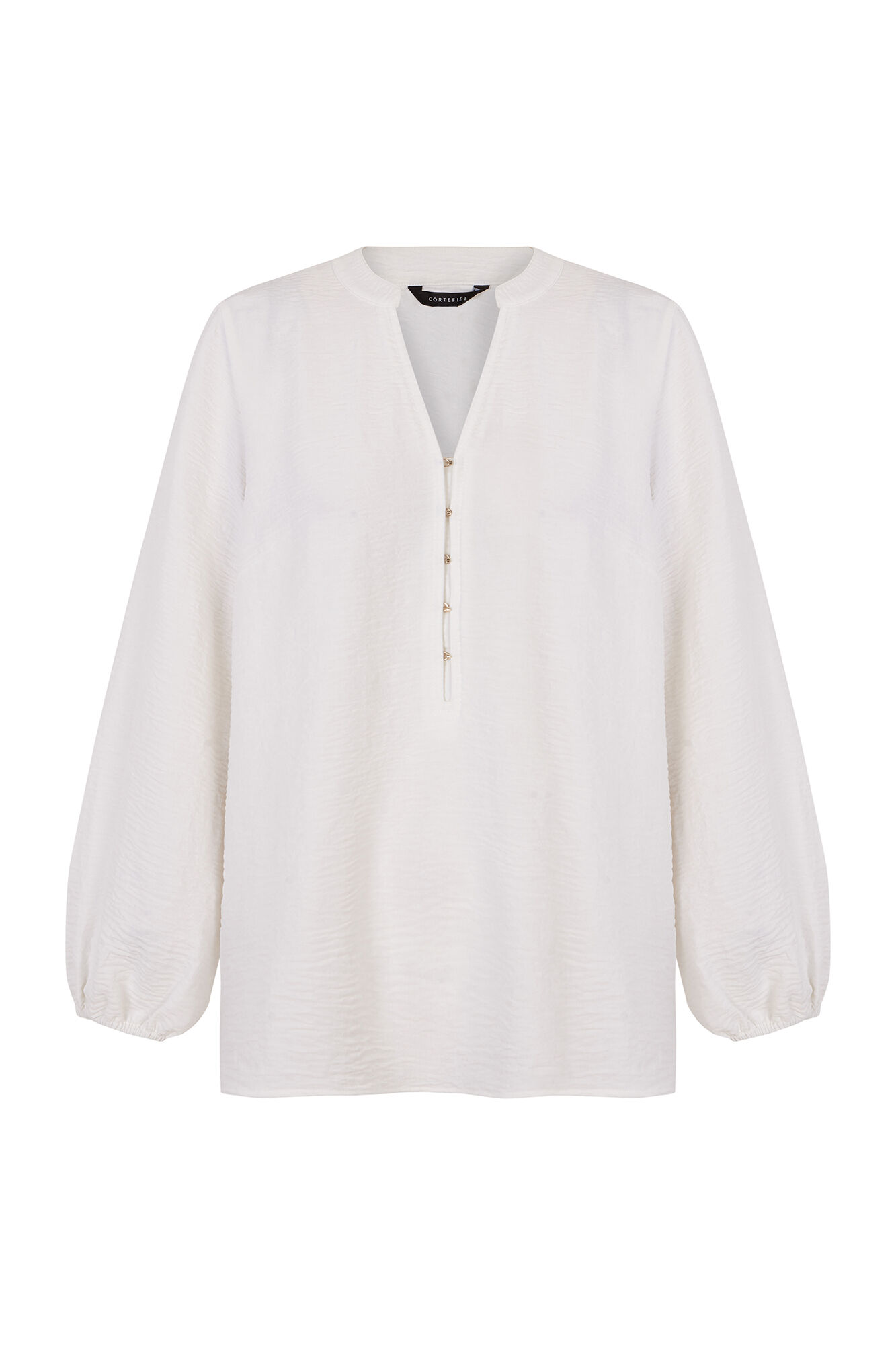 Cortefiel Blusa mao botones Marfil