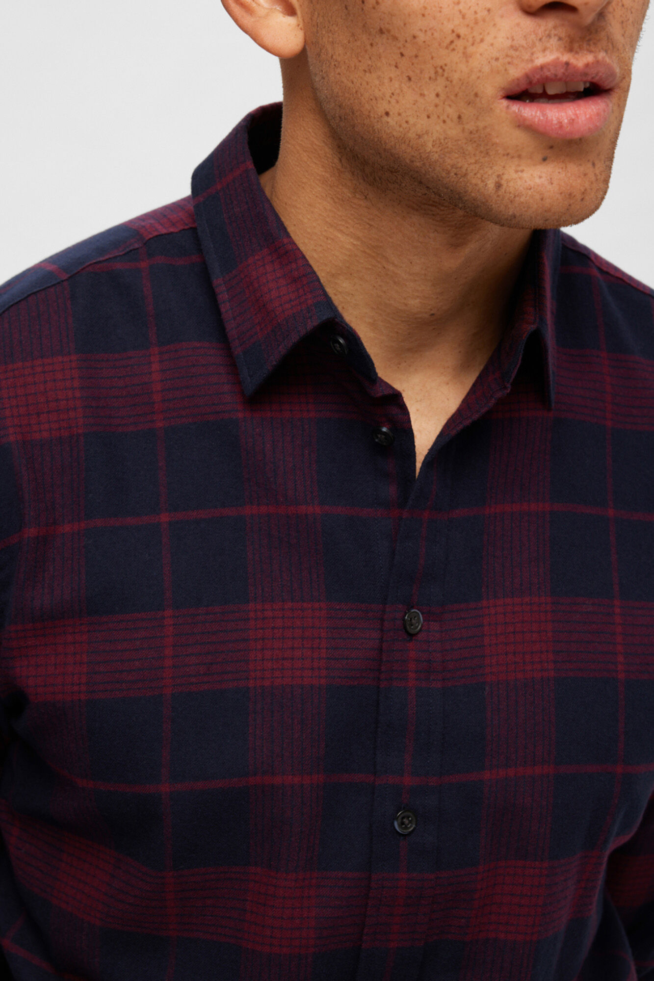 Selected Camisa de manga comprida com corte slim Roxo