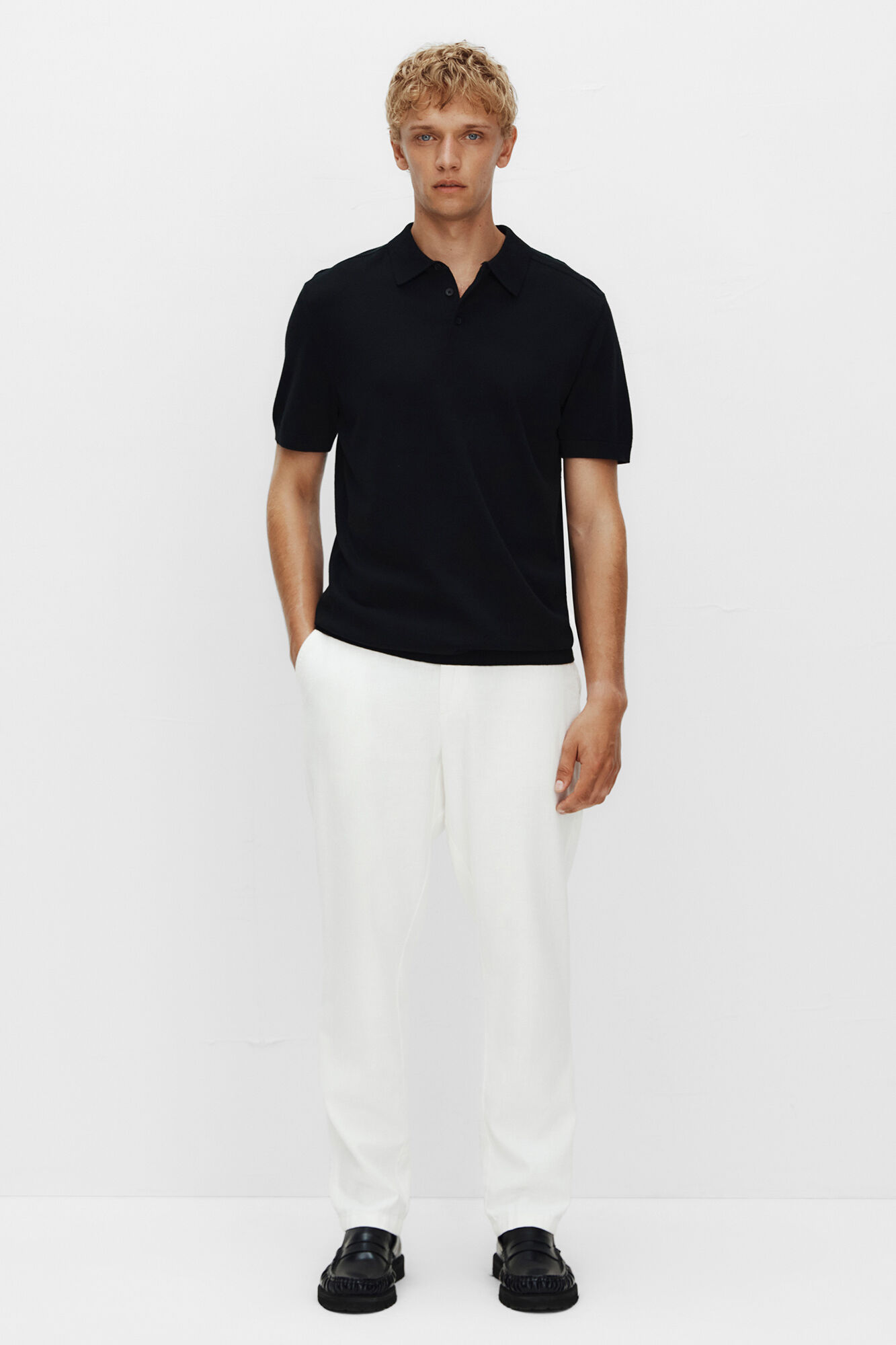 Selected Polo de malha de manga curta