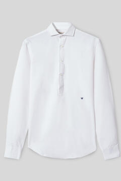 Cortefiel Oxford casual polo shirt White