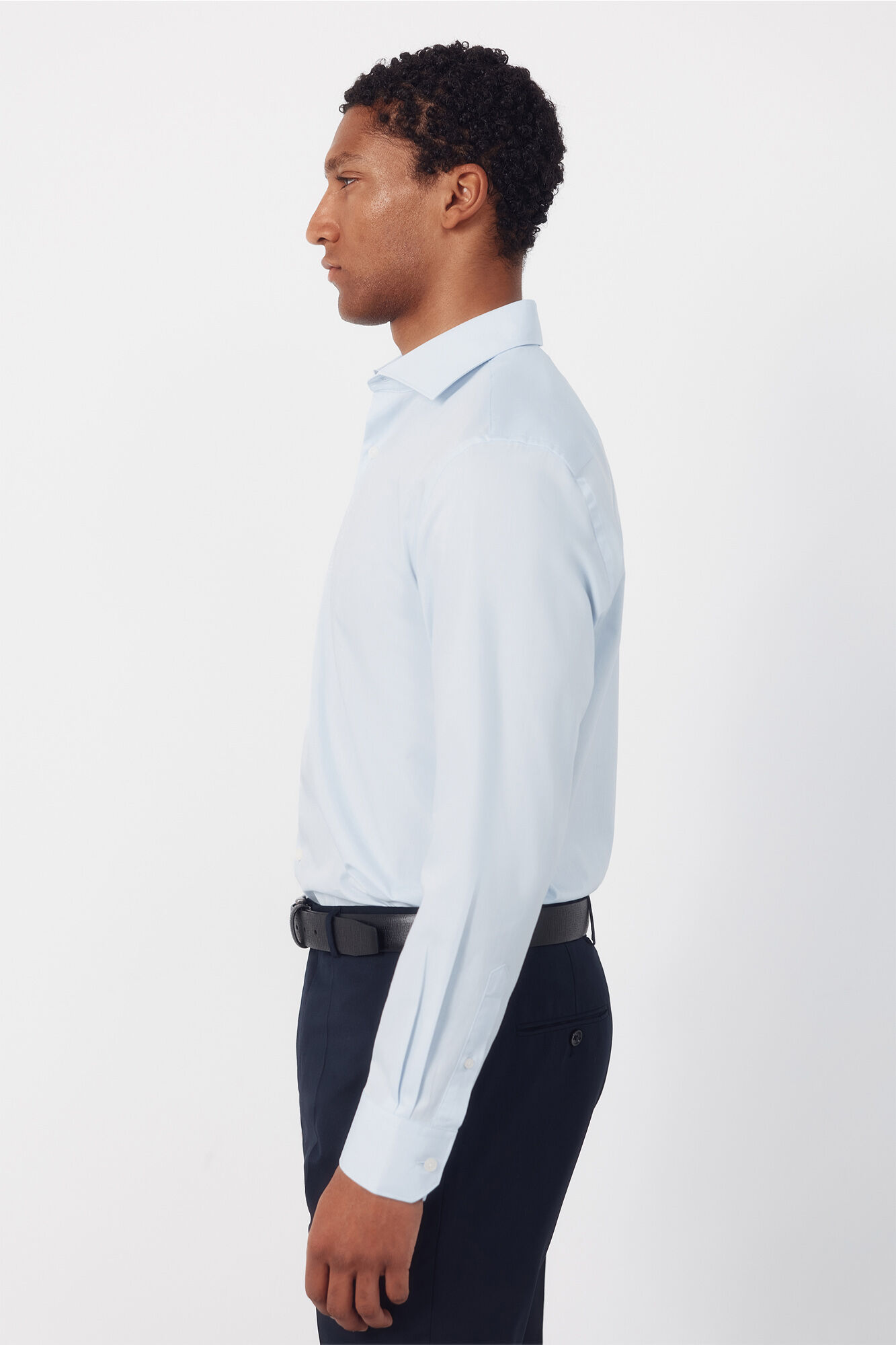 Cortefiel Plain easy-iron dress shirt Blue