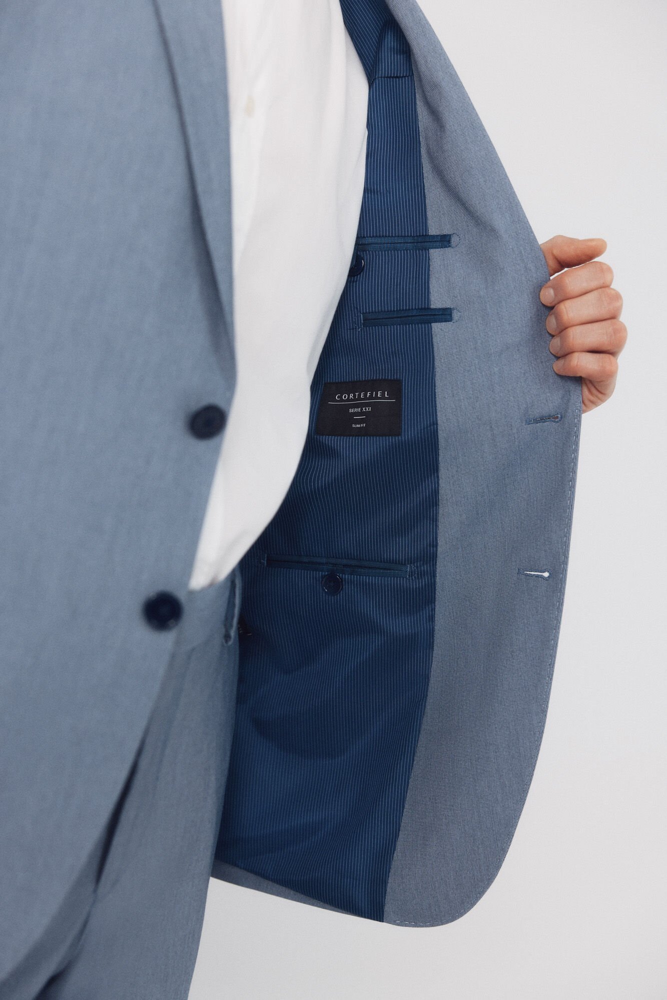 Cortefiel Azul serrilhado americano s&eacute;culo XXI Azul