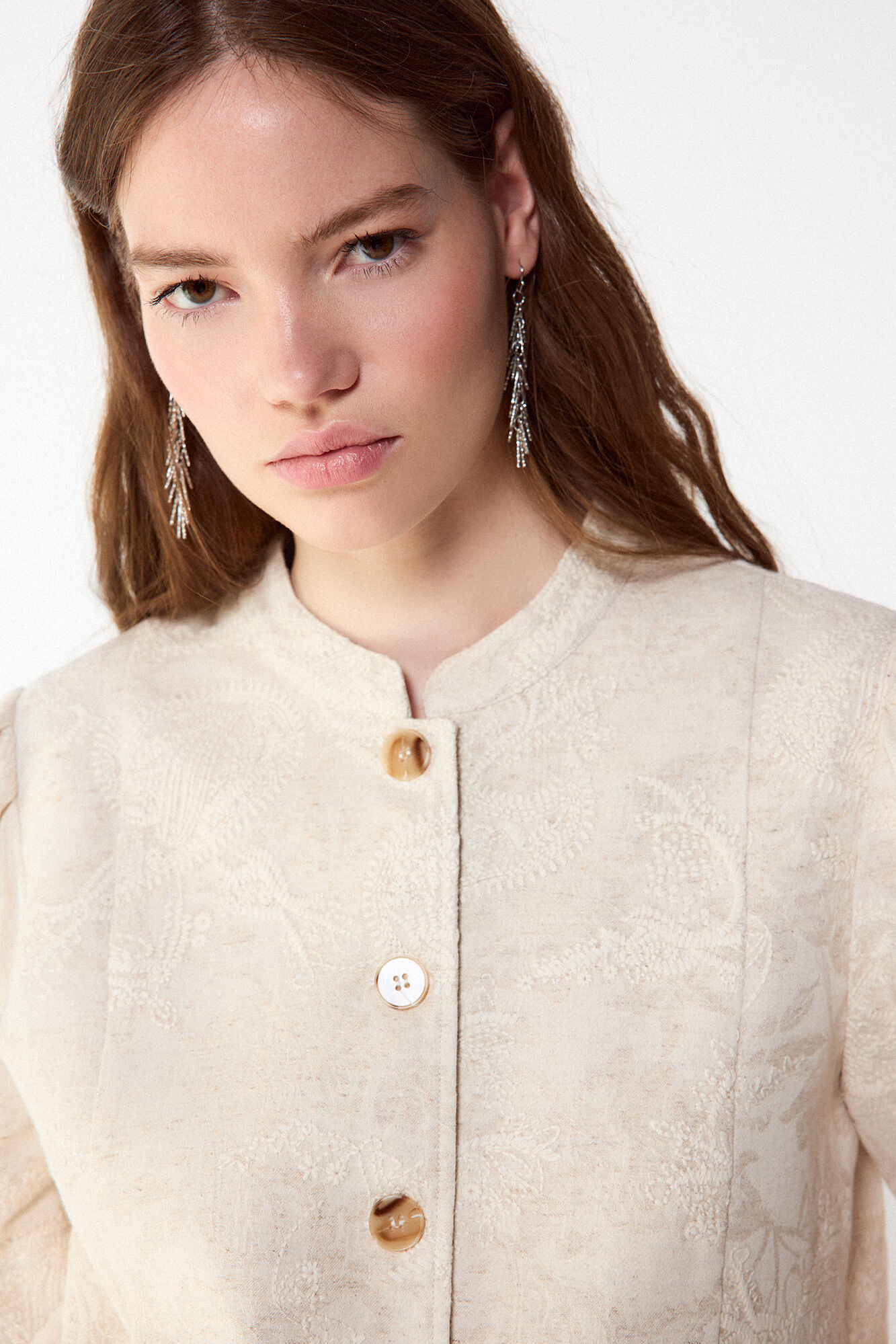 Slowlove Chaqueta bordada Marfil