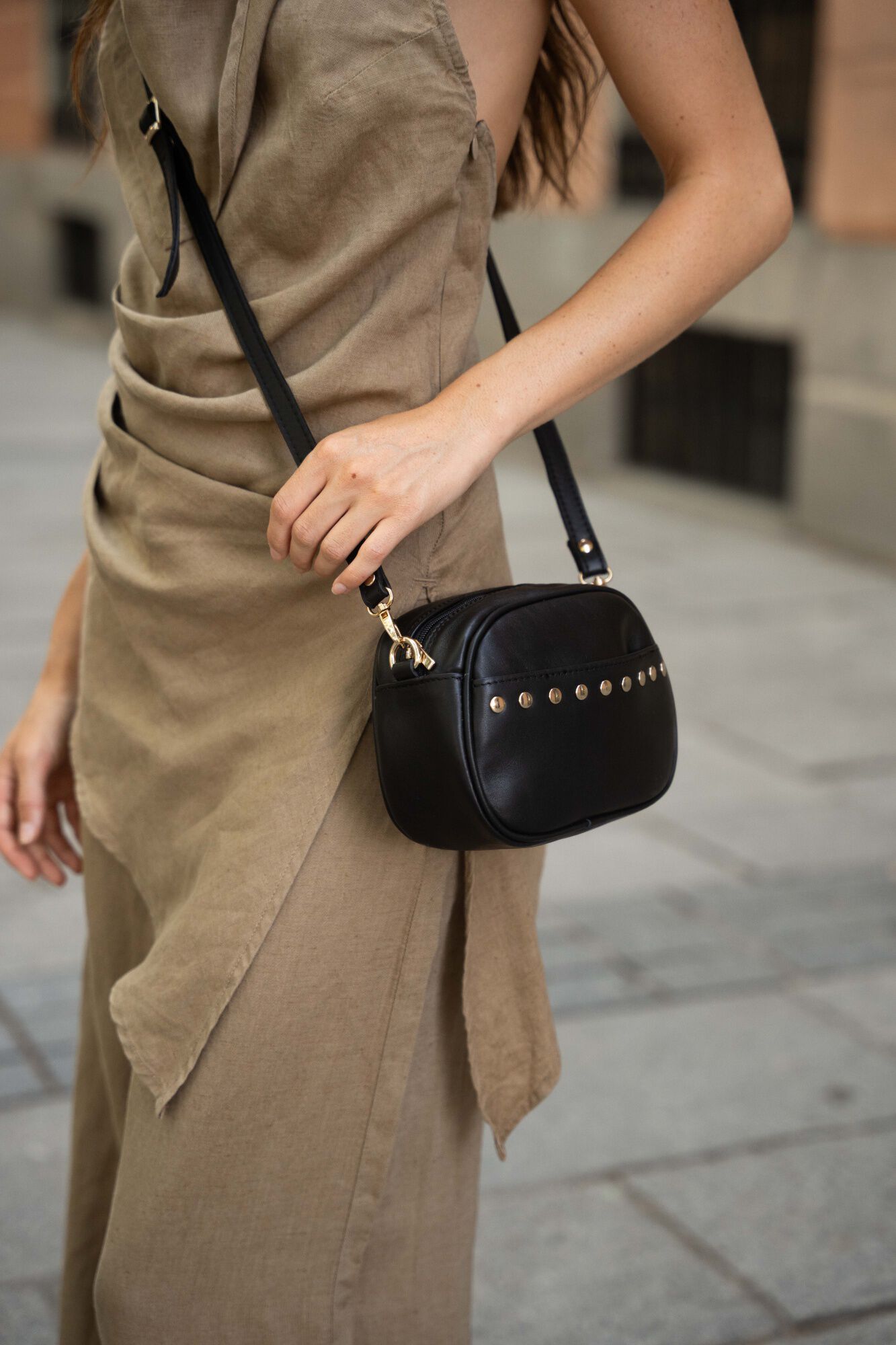 The Code Lola leather studded crossbody