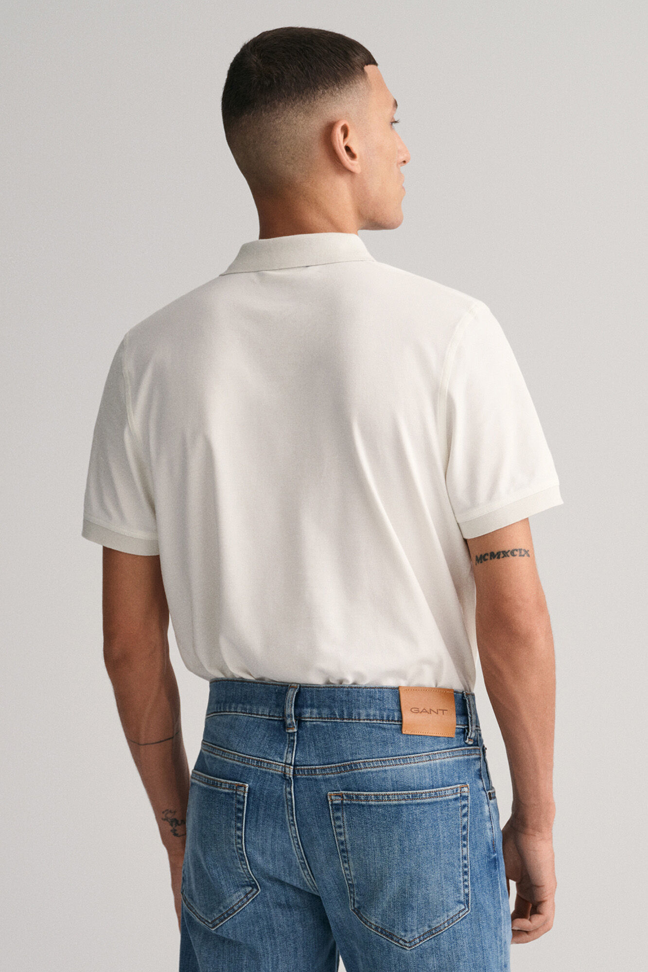 Gant Polo piqu&eacute; contrastante Ecru