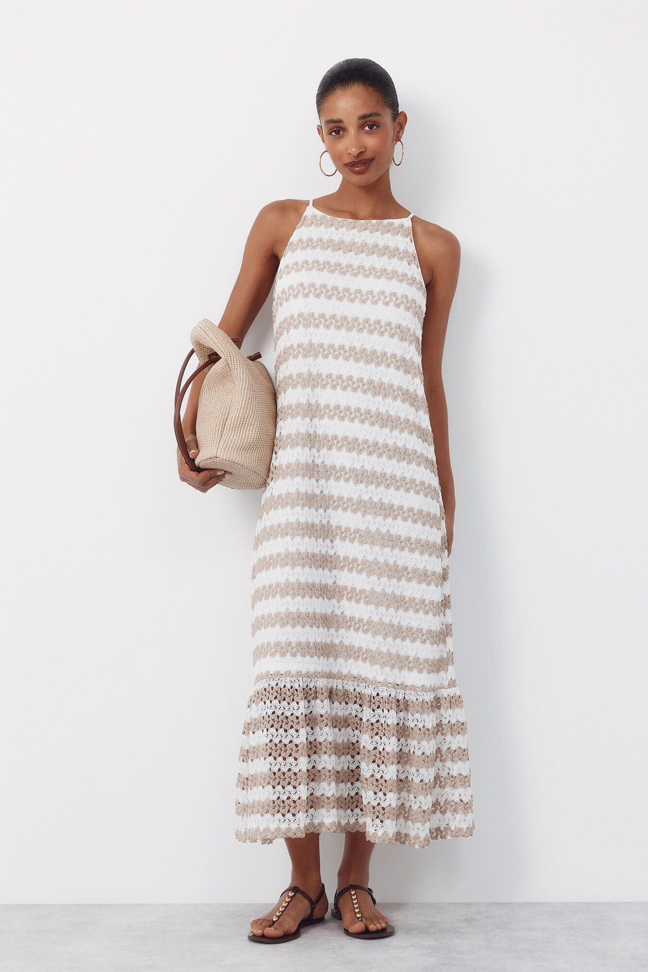 Cortefiel Structured halterneck dress