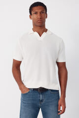 Cortefiel Piqu&eacute; short sleeve polo shirt Ivory