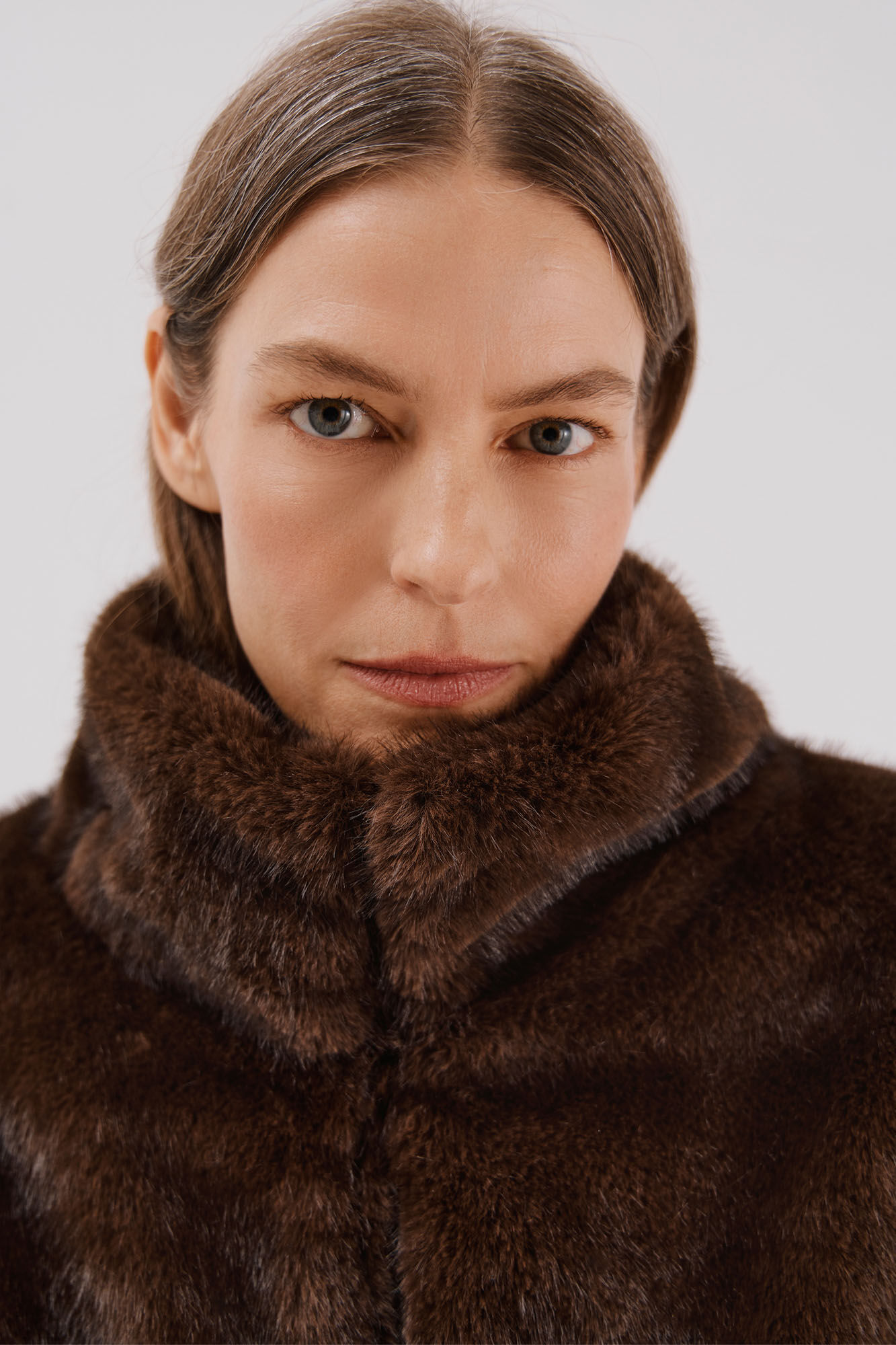 Cortefiel Casaco com pelo sint&eacute;tico Castanho