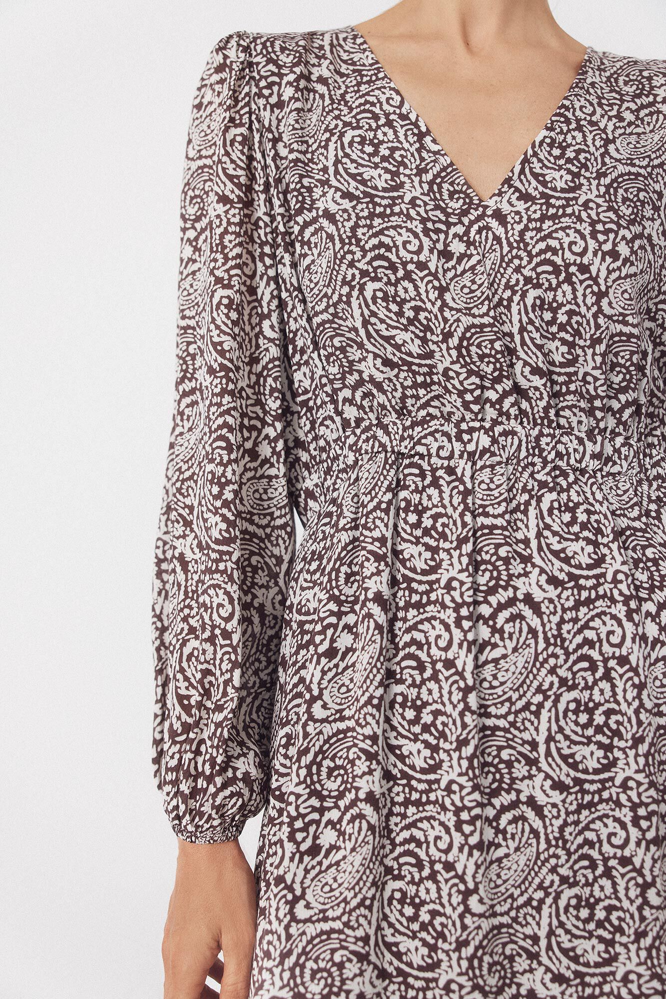 Cortefiel Printed dress Printed brown