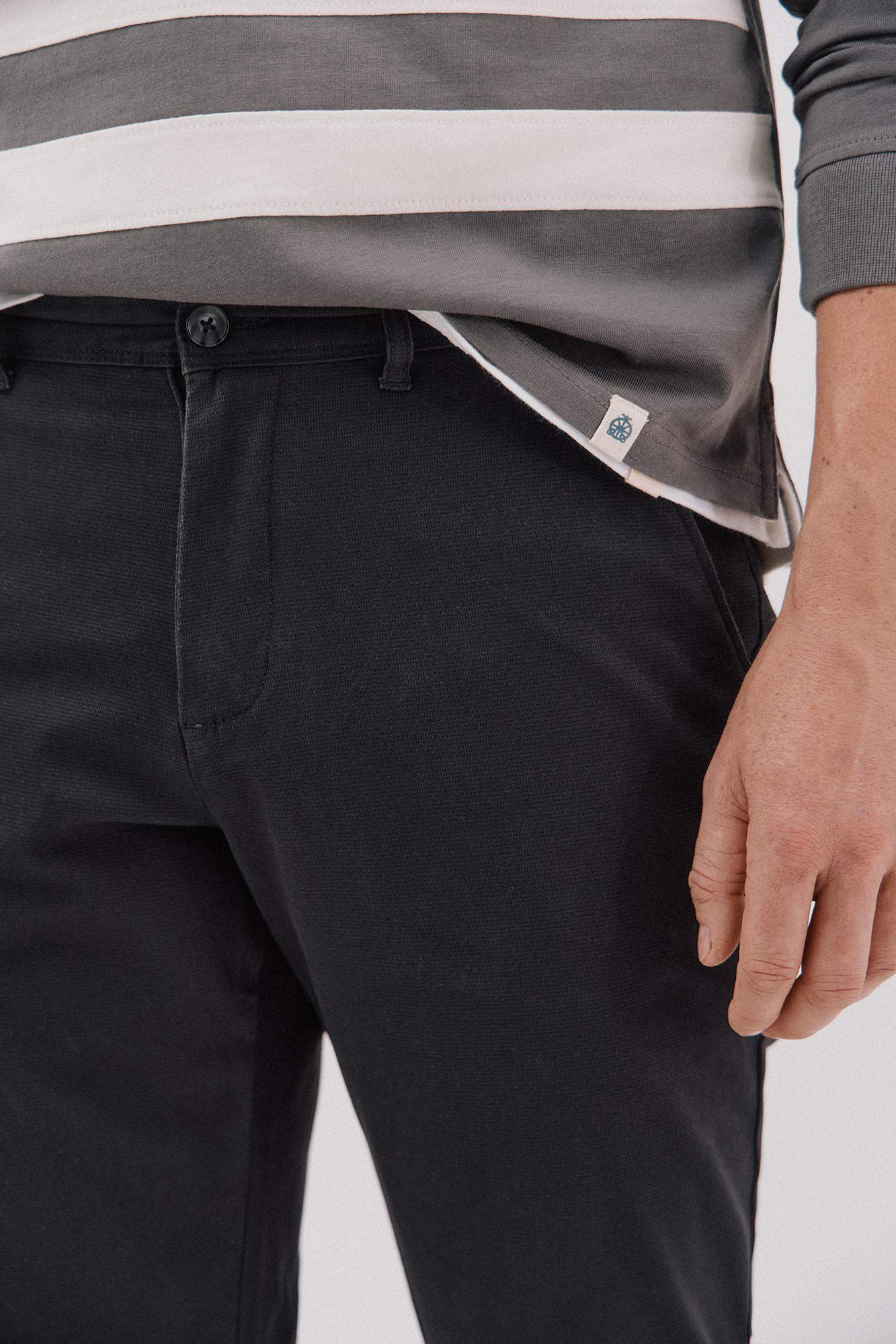 Cortefiel Slim-fit print chinos pants Black