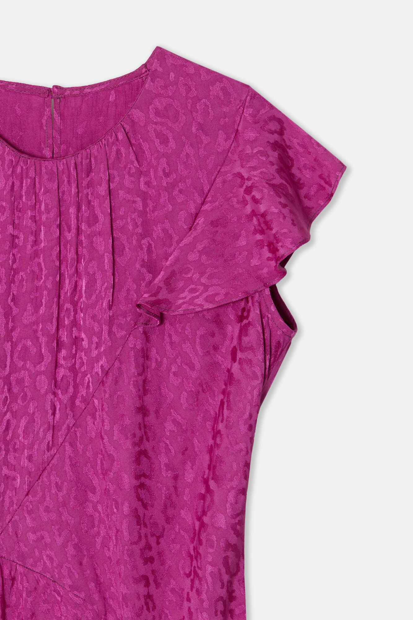 Silbon Vestido midi jacquard animal print Fucsia