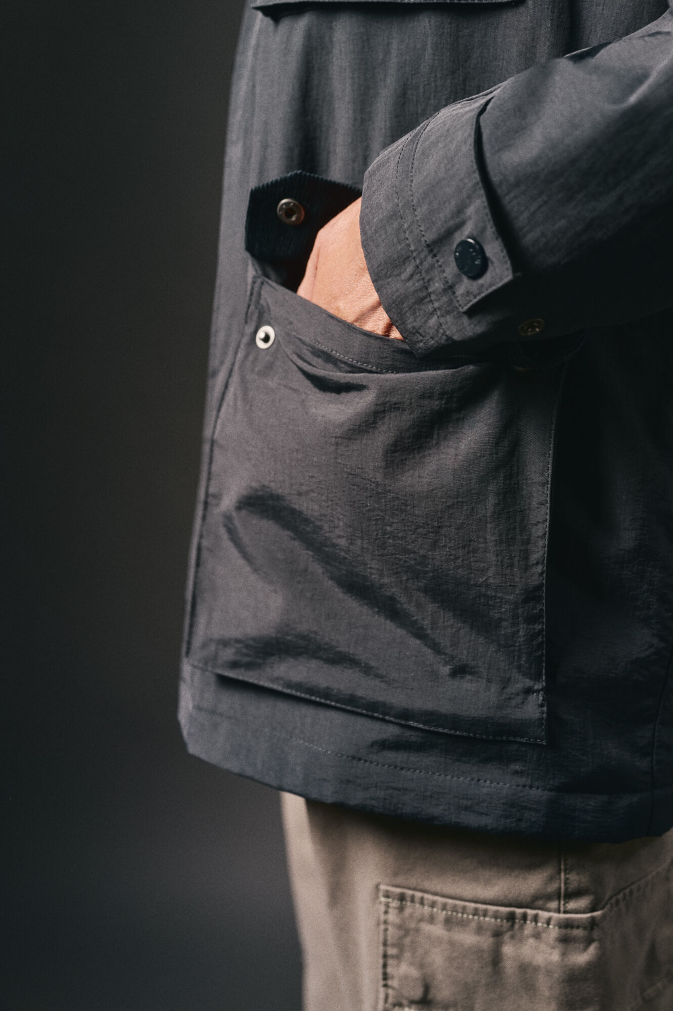 OOTO Jaqueta de campo com quatro bolsos Azul