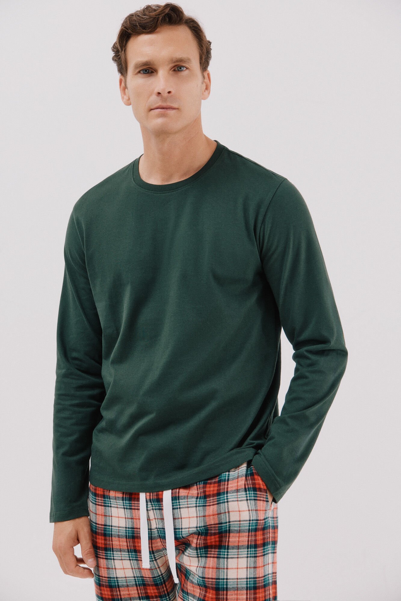 Cortefiel Set de pijama punto y tela