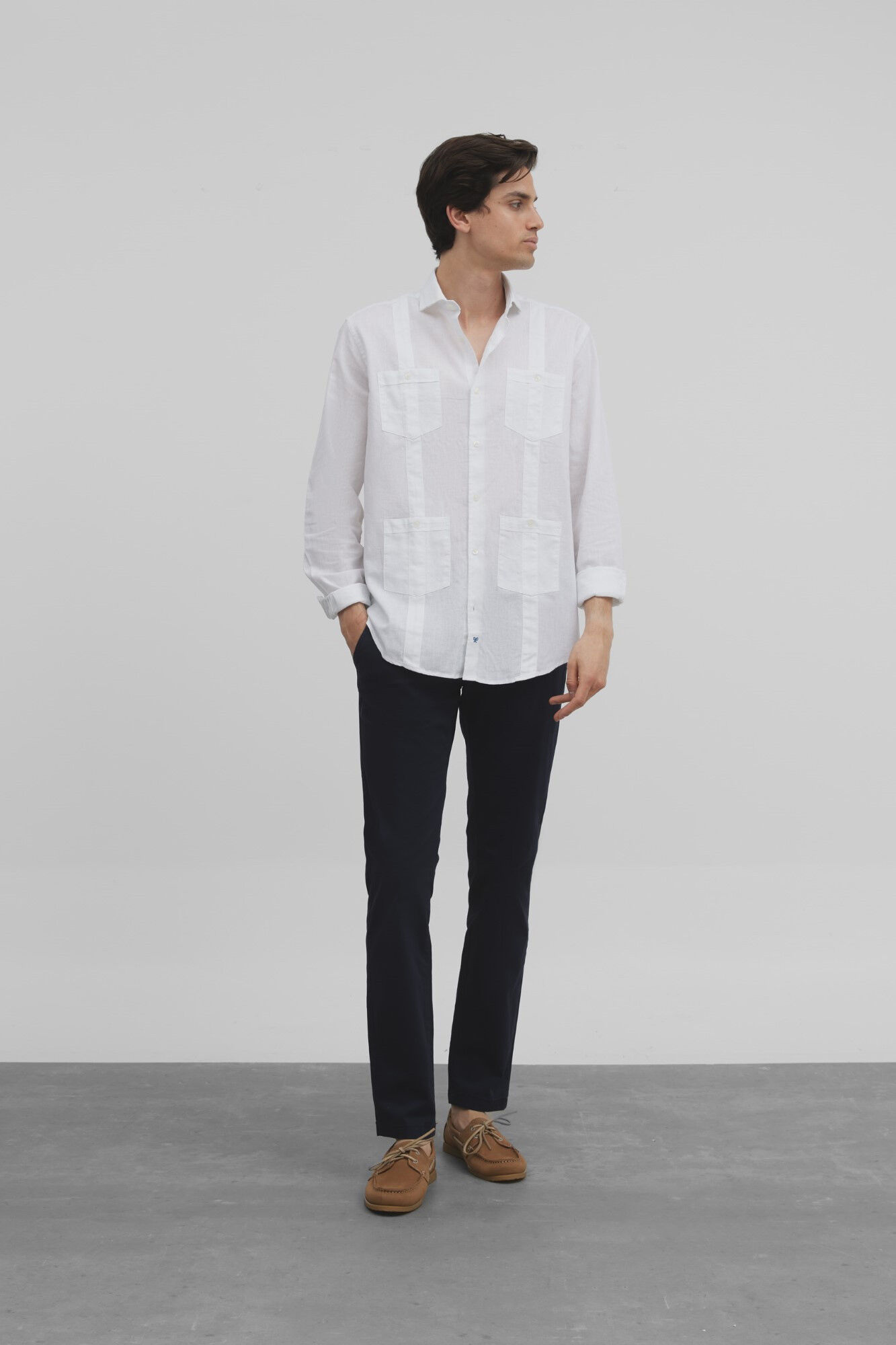 Silbon Silbon soft casual guayabera shirt White