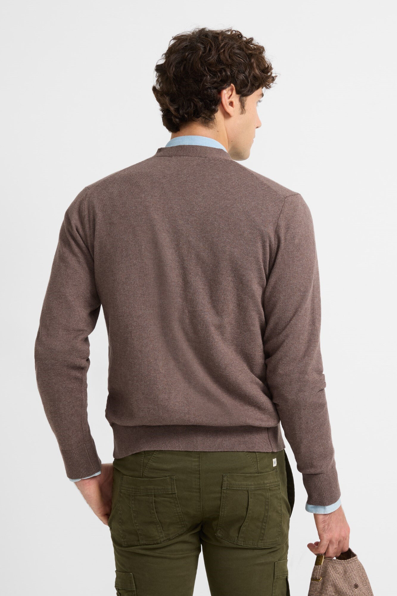 Silbon C&aacute;rdigan cl&aacute;sico liso Marr&oacute;n oscuro