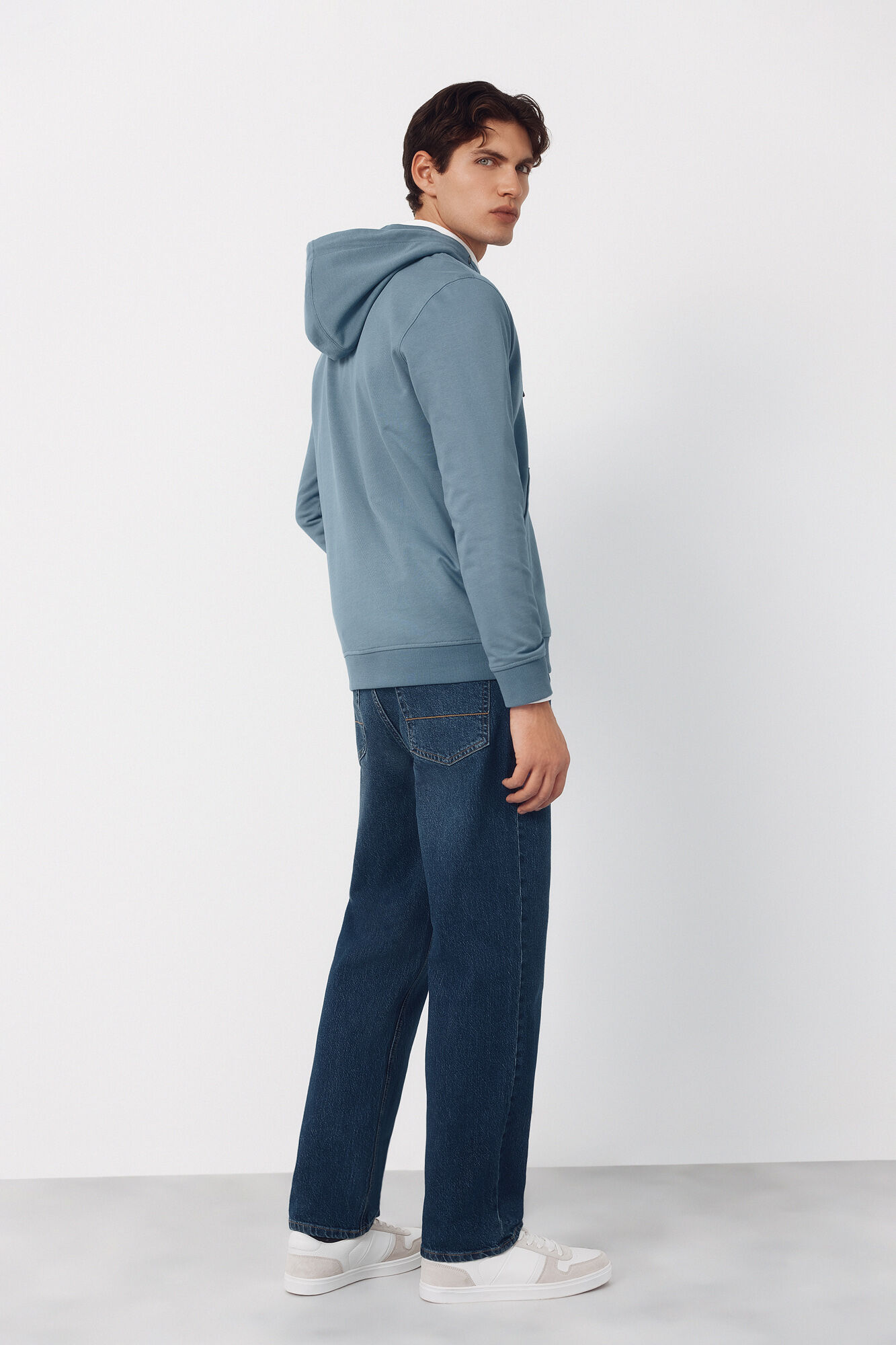 Cortefiel Sweatshirt with hood Blue