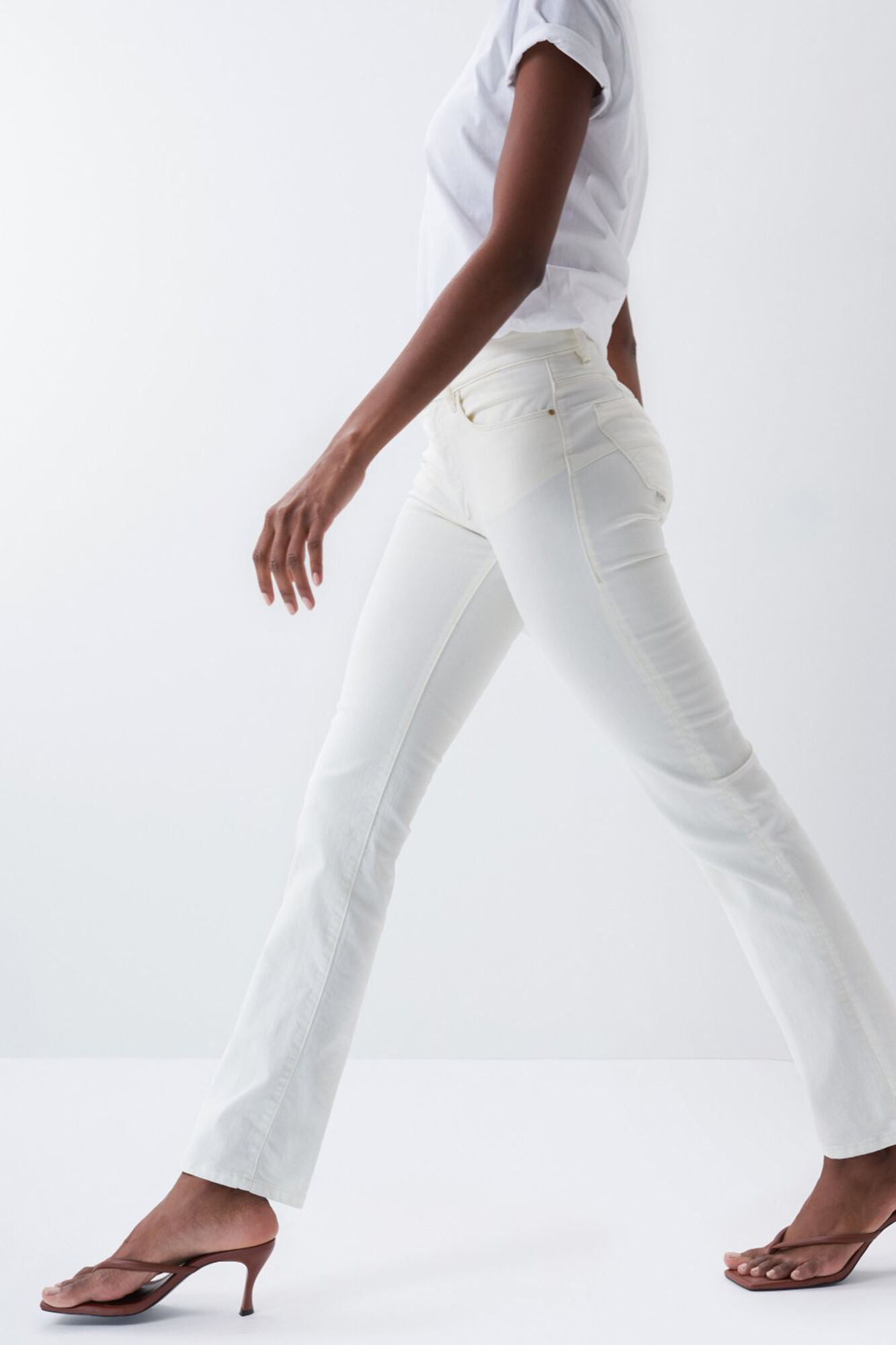 Salsa Jeans Destiny ecru slim push-up jeans White