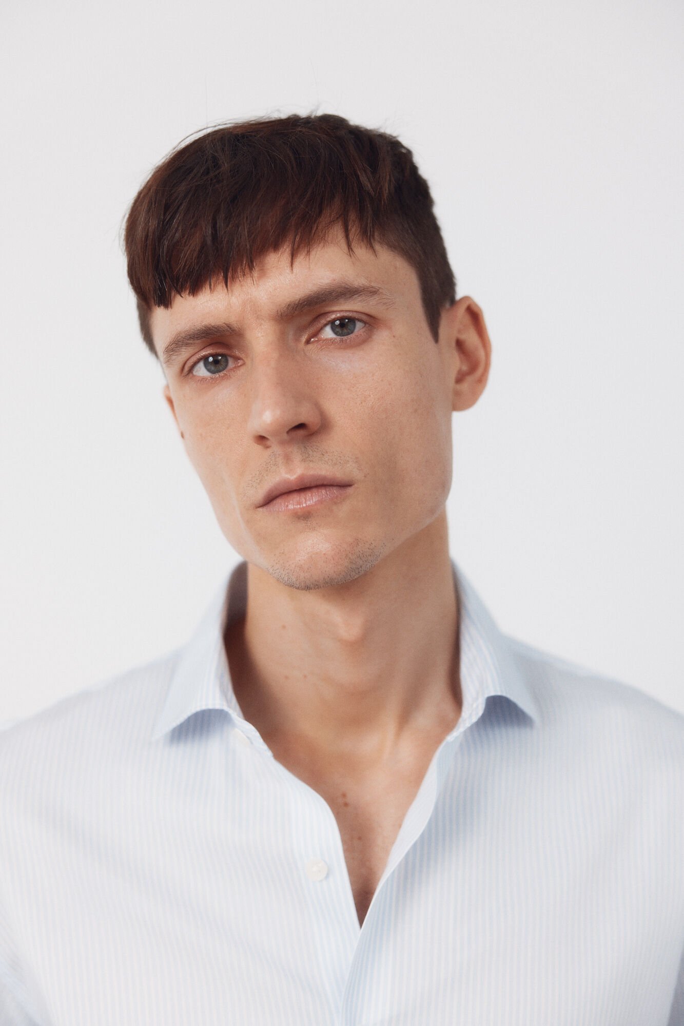 Cortefiel Striped slim fit easy-iron dress shirt Blue