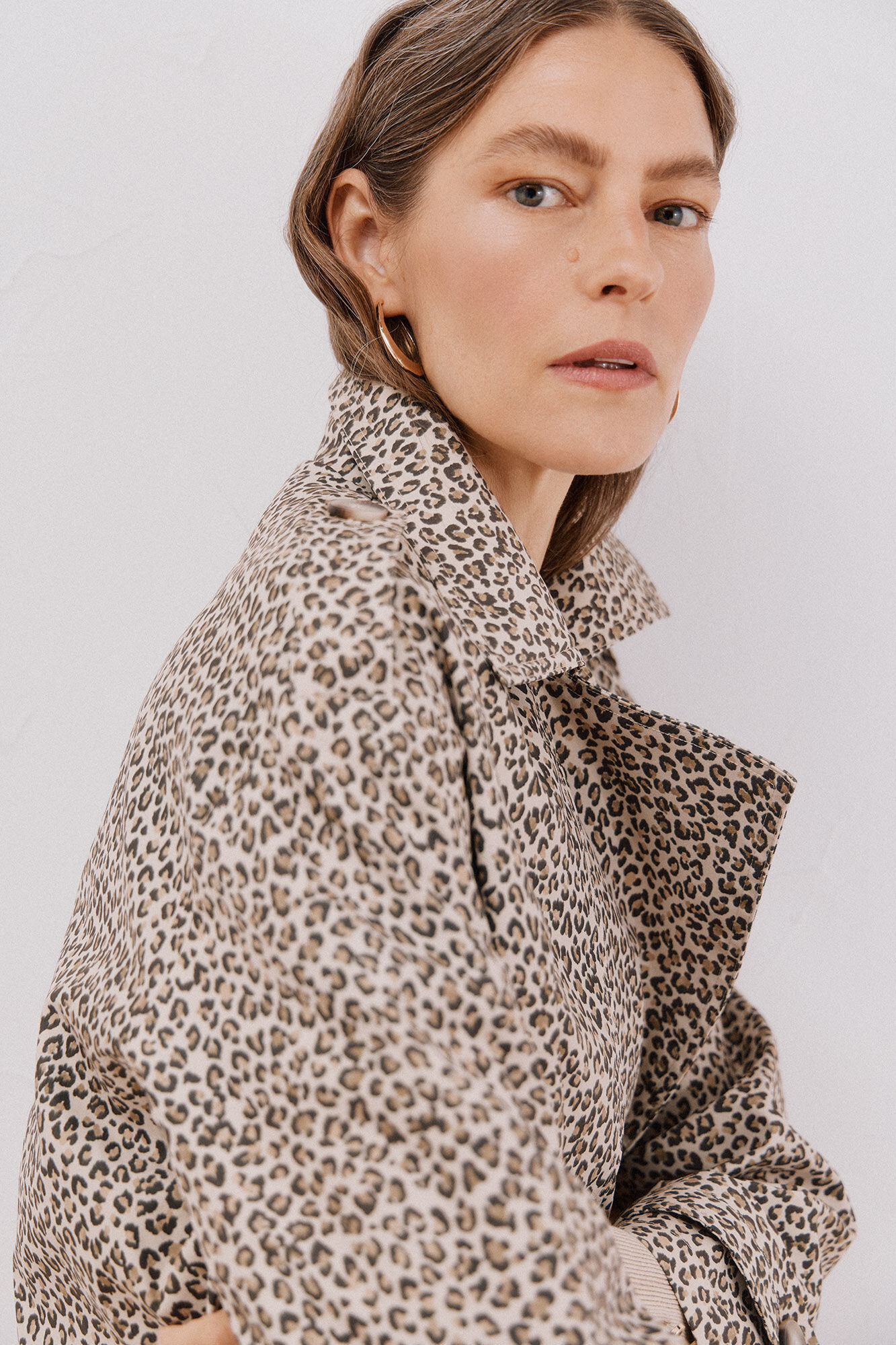 Cortefiel Short trench coat Multicolour