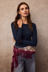 Slowlove Body punto jacquard Azul marino