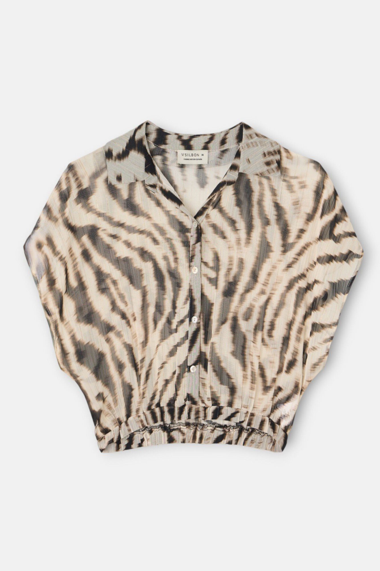 Silbon Blusa com estampado animal print Tostado