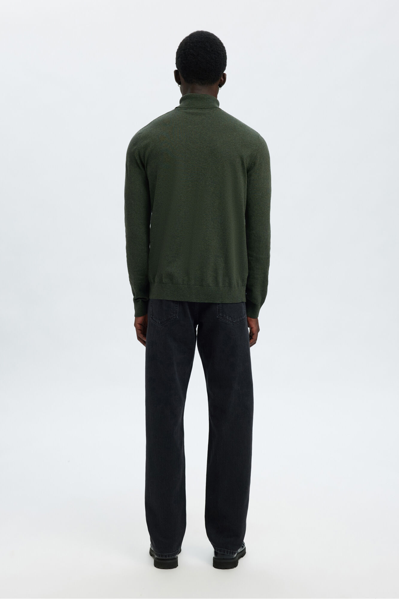 Selected Camisola de gola de algod&atilde;o org&acirc;nico  Verde