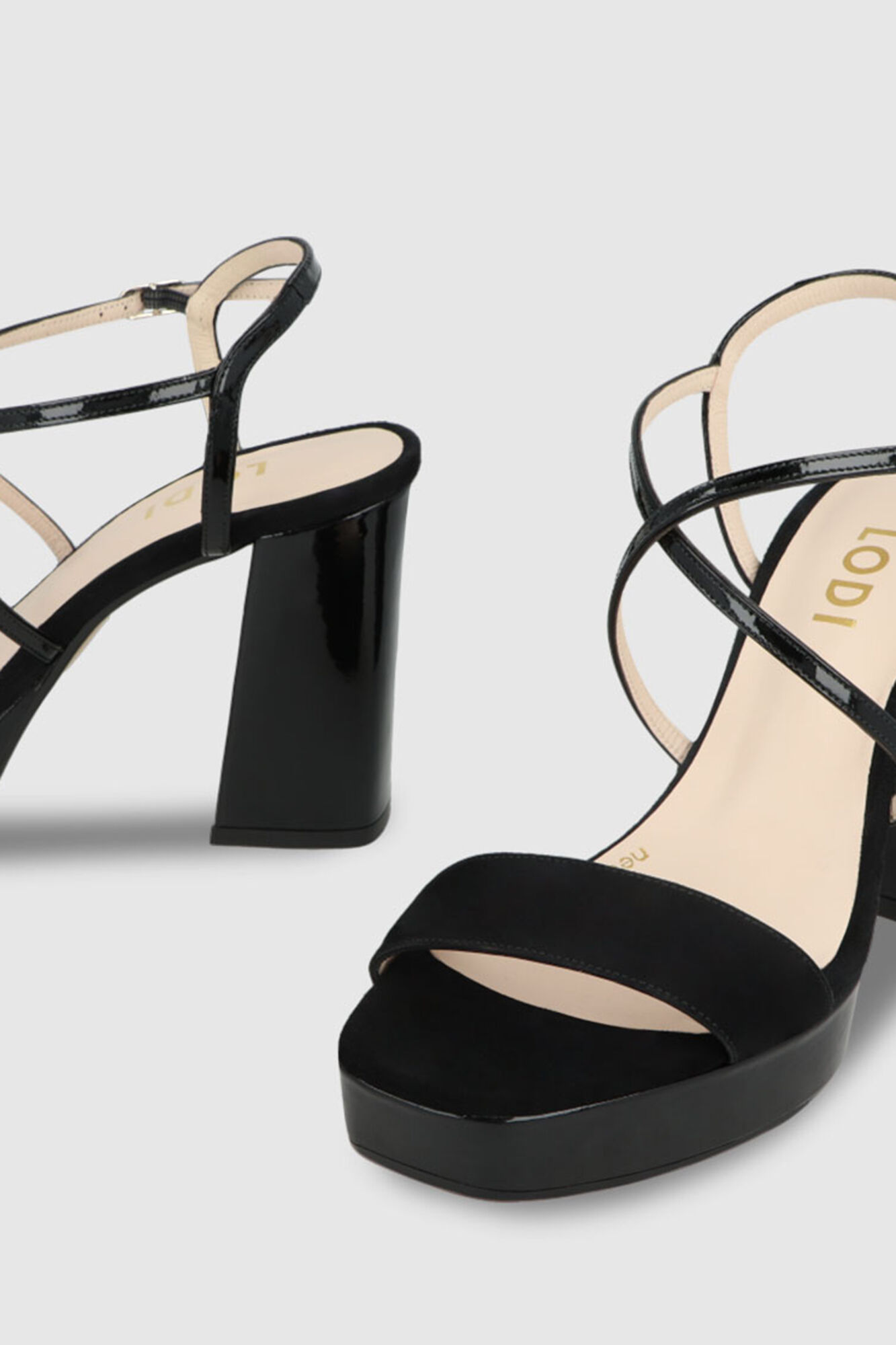 Lodi Platform sandals in black suede Black