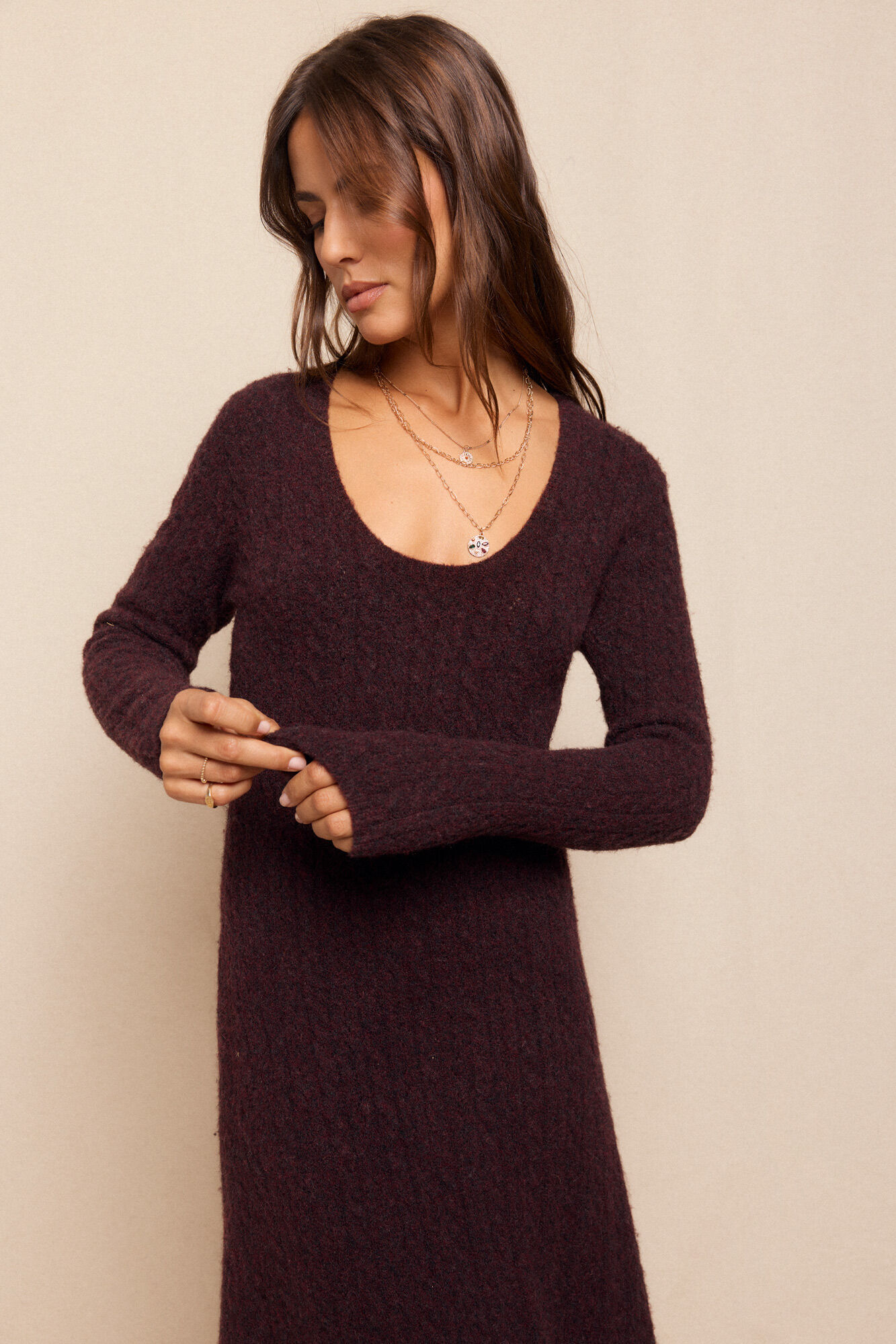 Slowlove Vestido de malha Aranese Granada